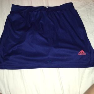 Dark Blue Adidas Tennis Skirt w/ Orange Spandex